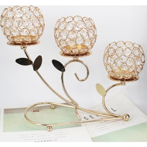 Candle Holder 3-Arm Candelabra Wedding Centerpiece Ornaments Home Decoration