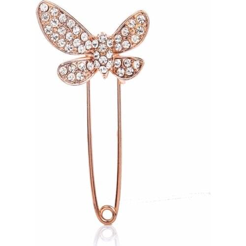 Full Shiny Crystal Butterfly Bow Knot Silver Plated Golden Women Brooches