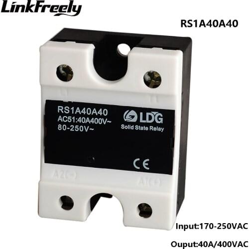 RS1A40A40 TRIAC 40A AC AC SSR Relay Solid State 5pcs,Output:42-440VAC Input: 170-250VAC,Electrical Voltage SMD Mini Relay Module