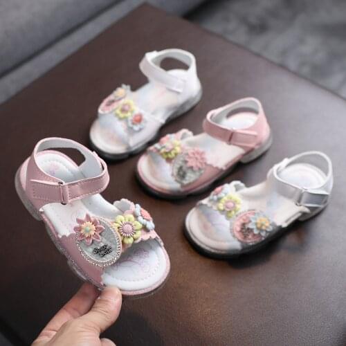 New Summer Sandals Toddler Infant Kids Shoes Baby Sandals Led Girls Shoes Rabbit Princess Shoes Soft Sandals Детская Обувь
