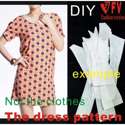 Dresses Sewing Pattern Template Cutting drawing Clothing DIY ((Not selling clothes)) BLQ- 133