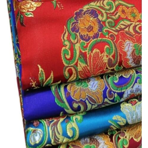 Wide 18" Chinese Jacquard Brocade Fabric Mongolia robe Pillow Trim Diy Cloth Silk Cheongsam Tang suit Material Drapery Shops