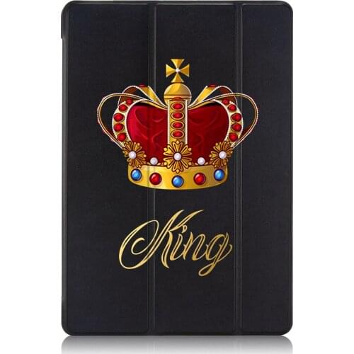Crown Printed Folding Protective Sleeve for Ipad Pro 2020 12.9 Inch Ipad Air 3 Case with Pencil Holder Queen Protective Cases