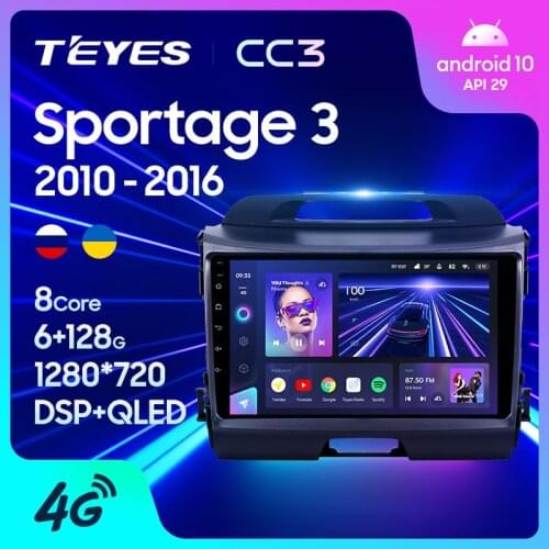 TEYES CC3 For Kia Sportage 3 SL 2010 - 2016 Car Radio Multimedia Video Player Navigation stereo GPS Android 10 No 2din 2 din dvd