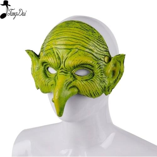 Halloween Mascaras Disfraces Carnival Festival Party 3D Soft Pu Foam Witch Masquerade Crossdresser Green Goblin Mask