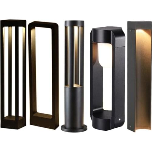 Outdoor Garden Lawn Lamp Waterproof Modern Aluminum Pillar Light Villa Courtyard Patio Pathway Landscape Lawn Bollards Light
