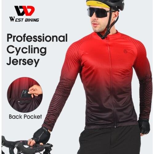 WEST BIKING Cycling Jersey Long Sleeve Team Racing Bike Clothing Comfortable Men Shirt Fitness Running Sport Bicycle Jersey