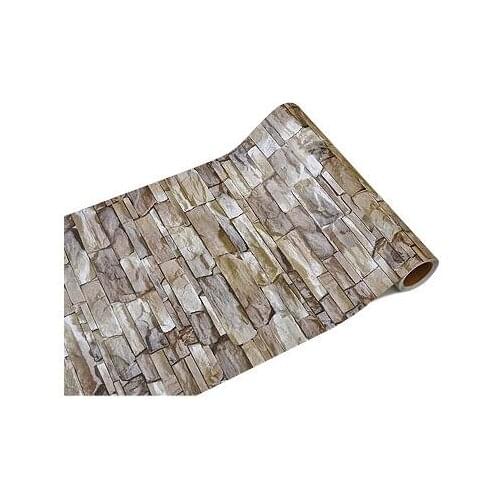 Living room brick grained PVC stone self-adhesive wallpaper 3d creative brick waterproof TV background 3 M