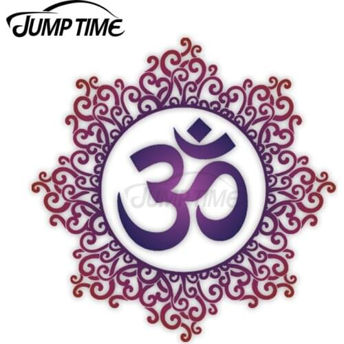 Jump Time 13cm x 13cm Car Sticker Om Aum Mandala Car Decor Creative Wiper Trunk Motorcycle Waterproof Vinyl Car Decoration