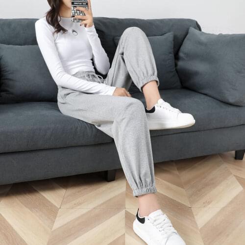 2020 Sweatpants Women Baggy Gray Sports Pants Joggers Wide Leg Oversized Streetwear High Waisted Trousers Women Drop Fast Ship