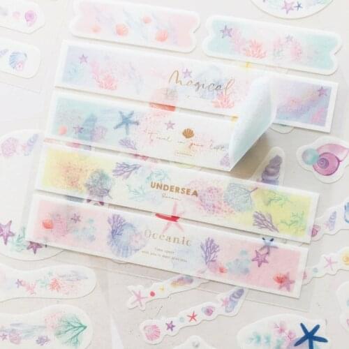 1 Pack ( 4 sheets) Ocean Secret Shells Bullet Diary Handbook Stickers Decoration