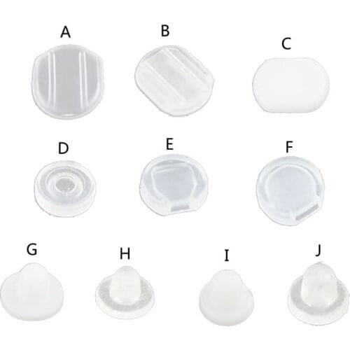 100Pcs Earring Pads Support Stabilizer Silicone Comfort Earring Cushion for All Sizes Clips on Earrings Jewelry Findings