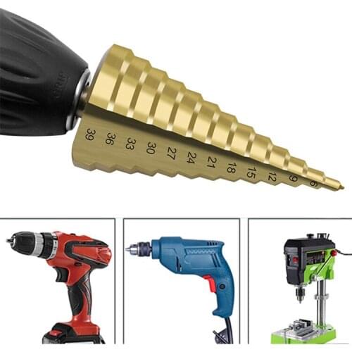 4-39mm high speed steel step drill hexagonal shank straight slot high speed steel tower drill reaming steel plate hole opener