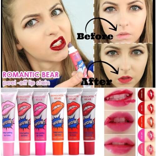 72Pcs Romantic Bear Labial Mate Liquido Larga Duration Batom Wow Beauty Lips Tint Tatoo Pack
