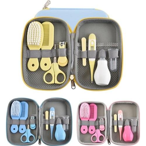 8/9/10pcs Baby Care Multifunction Set Baby Healthcare Thermometer Hygiene Brush Infant Kit Nail Trimmer Scissor Toiletries Set
