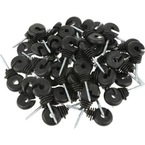 Promotion! 50Pcs Electric Fence Offset Ring Insulator Fencing Screw in Posts Wire Safe Agricultural Garden Supplies Accessories