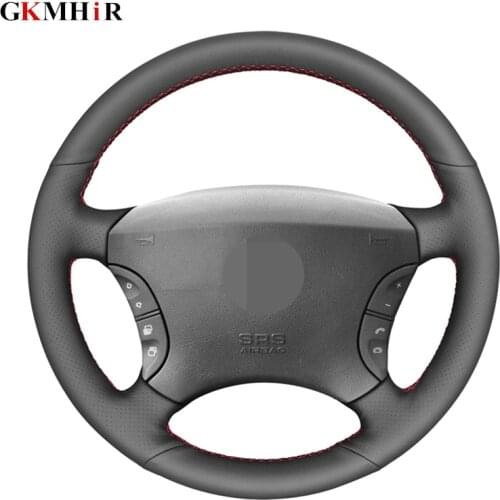 DIY Black Artificial Leather Car Steering Wheel Cover for Mercedes-Benz S-Class W220 S350 S500 S600 S430 2004-2006