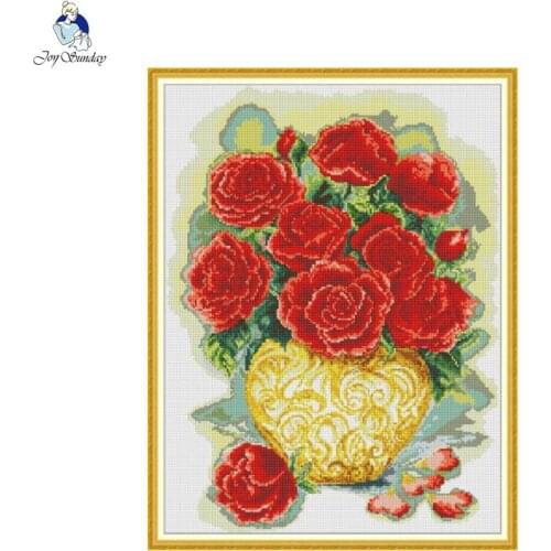 DIY flower pattern 5D diamond painting beautiful rose vase square/round drill embroidery mosaic rhinestone home decoration gift