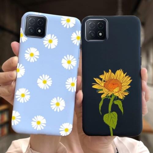 For OPPO A72 5G Case OPPO A15S A55 A54 A93 cover Flowers Patterns Phone Case oppo A74 5G A 15 Bumper Coque Silicone Bags Capas