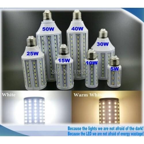 E27 E14 5730 LED Corn Light AC 220V 110V Bulb lighting, 5W 10W 15W 25W 30W 40W 50W,white&warm white,Free shipping
