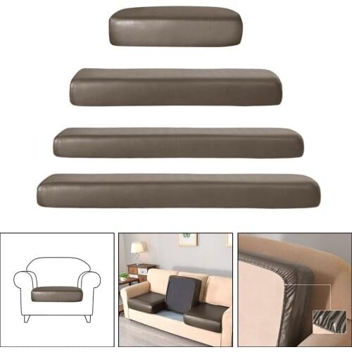 Stretch PU Leather Cushion Cover, Slipcover Sofa Seat Cover, Waterproof Cushion Cover Furniture Protector