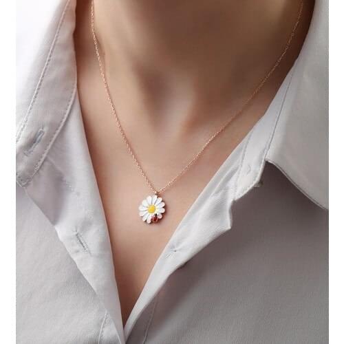 Gümüşistan 925 Sterling Silver Ladybird Buggy Daisy Necklace