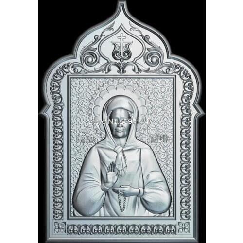 Icon Matrona of Moscow 3D model relief figure STL format Religion 3d model relief for cnc in STL file format