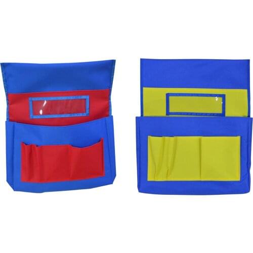 School Chair Pocket Pouch Multiple Pocket with Label Slot for Books Papers
