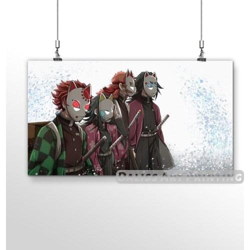Canvas Anime Demon Slayer Pictures Home Decoration Paintings Poster HD Prints Wall Art Modular Living Room Framed