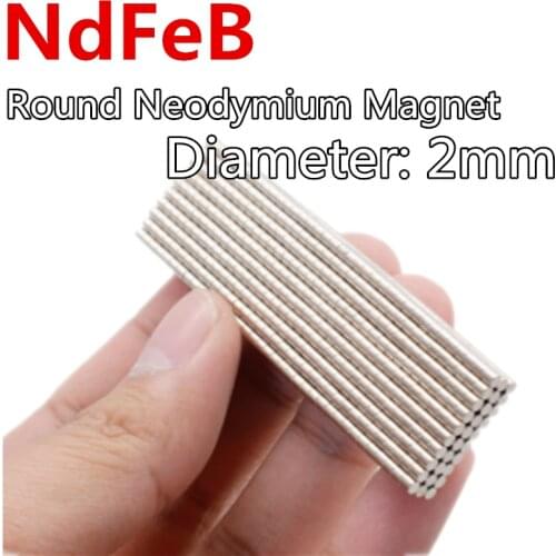 Diameter 2mm Round NdFeB Neodymium Magnet Powerful Rare Earth Permanent Fridge Magnets Ring Disk Strong Craft for DIY