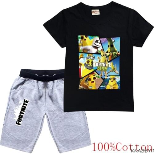 Fortnites Boys And Girls Summer Kid Casual Cotton T Shirt + Shorts 2pcs Tracksuits Children Outfits