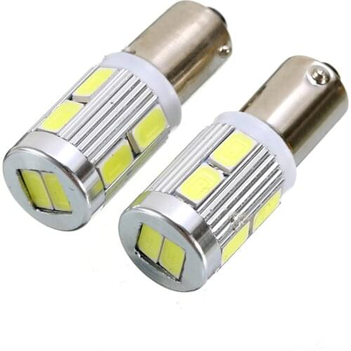 Mayitr New 2Pcs BA9S H6W 10SMD White LED DC 12V Side Light Bulb Canbus No Error Cool Auto Lights Universal