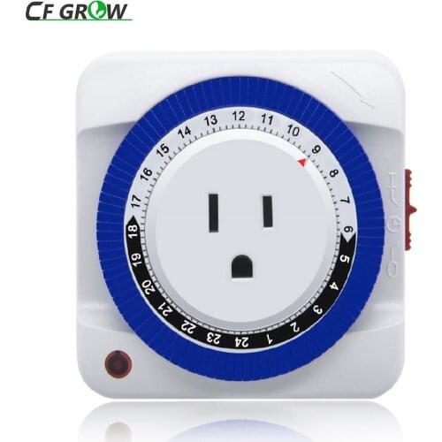 Electric Mechanical Outlet Timer EU US Plug 48 ON/OFF Programs Timing Wall Outlet For LED Plants Grow Light