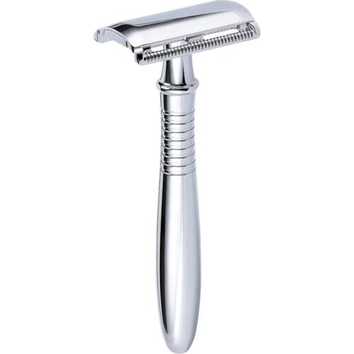 Men Shaving Stainless Metal Safety Razors Long Handle Manual Classic Double Edge Blade Shaver Hair Removal