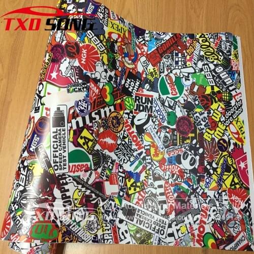 10/20/30/40/50/60X152CM HOT Skull Sticker Graffiti Stickerbomb Vinyl Wrap Car Motorcycle Scooter Wrapping Decal Film Air Bubble