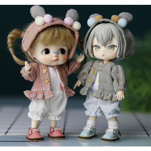 Ob11 baby clothes doll clothes accessories suitable for 1 / 12bjd, GSC, DDF body cute jumpsuit bunny bjd jacket hair band suit