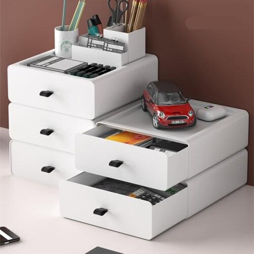 Plastic Drawer Type Desktop Storage Box Student Stationery Holder Cosmetic Case