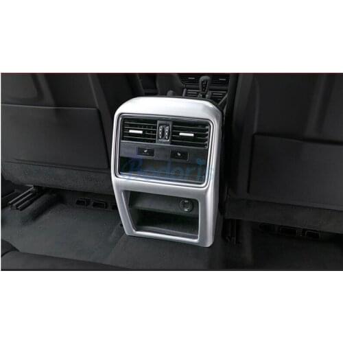 For Porsche Cayenne 2018 2019 Interior Rear Seat Armrest AC Outlet Trim Air Vent Cover Protector Chrome Auto Accessories