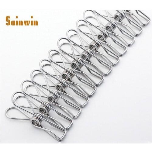 Sainwin Stainless Steel Clothes Peg Towel Socks Clip Pants Clothes Underwear Clips Small Metal Clips for Hanger