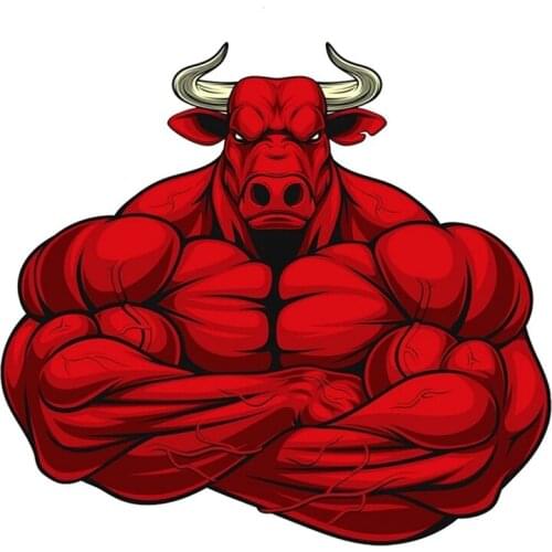 S40451# Various Sizes PVC Decal Strong Bull Body Building Car Sticker Waterproof on Bumper Rear Window Laptop