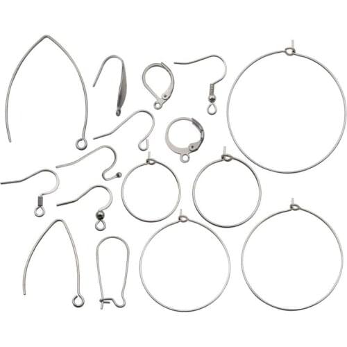 Silver Tone Gold Stainless Steel French Lever Earring Hooks Wire Settings Base Hoops Earrings For DIY Jewelry Making Supplies