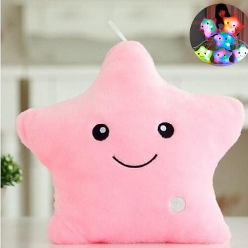 LED luminous star pillow Christmas toy child birthday hot light gift pillow plush pillow colorful pillow light up pillow