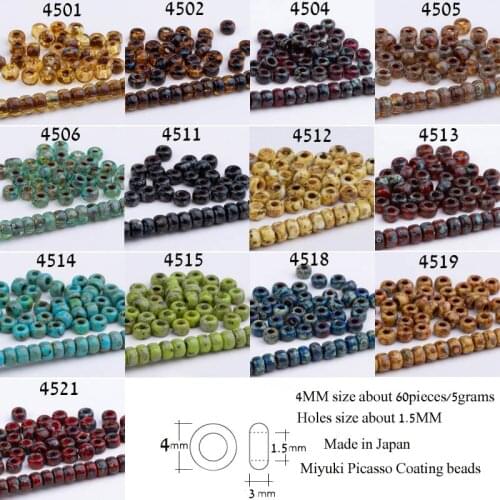 Taidian Japan Glass Seedbeads Miyuki Picasso Beads Turquoise Classic Style 2mm 3mm 4mm DIY Jewelry 5/10/20grams/lot