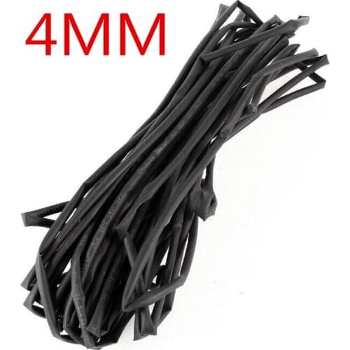 Free shipping 5meters/lot diameter 4mm Heat Shrinkable Tube Shrink Tubing Wire Black