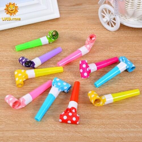 Candy Colored Rain Whistling Childrens Birthday Party Toys Trumpet Blows The Roll Cheer Leading Plastic Props Gift Giving