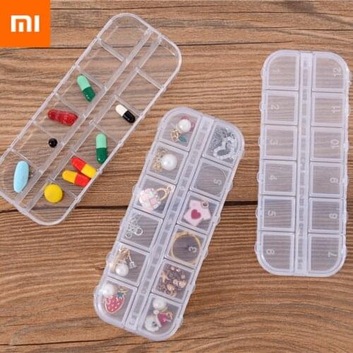 Xiaomi 12 Slots Transparent Plastic Storage Box Jewelry Diamond Jewelry Accessories Tool Nail Art Rhinestone Bead Storage Box
