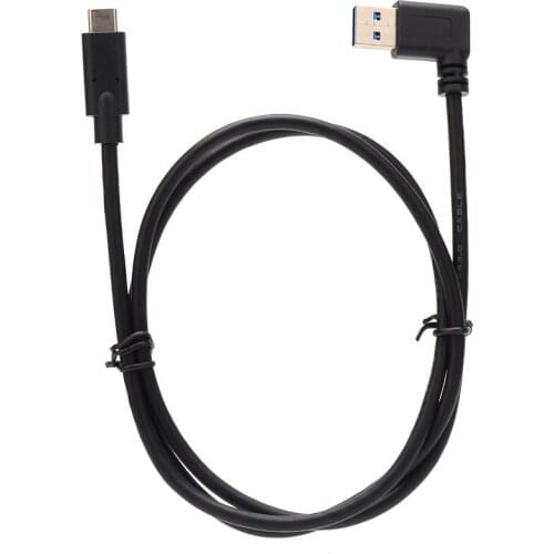 1m 90 Degree Cable USB 3.0 A Left Male To USB 3.1 Type C Male Right Angle Sync Charge Converter Adapter Data Cable Drop