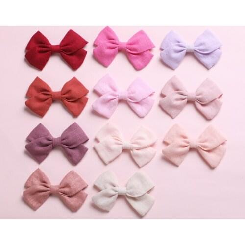 23pcs/lot New Fashion School Girls Cotton Bows Hair Clips Handmade Soild Sailor Knots Hairpins Hair Barrettes For Kids Girls