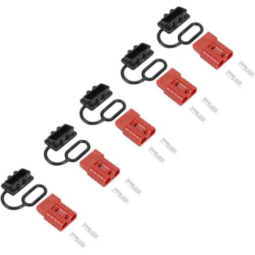 5pcs 50A Double Pole Storage Battery Quick Plug Connector with 10 pcs Terminals Battery Quick Connector kit