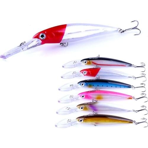 6PCS Fishing Lure wobblers Minnow 17cm 30g Artificial Hard Bait Carp Pike Crankbait Lure